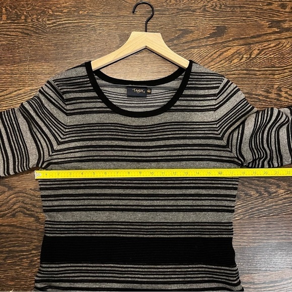 Women’s | Just… Taylor Black and Gray Striped Sweater Dress | Large - Picture 6 of 7
